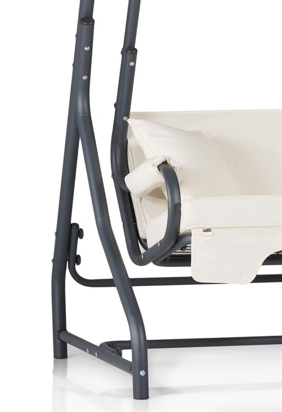 Erinöz Ruta 3 Kişilik Sabit Bahçe Balkon Teras Salıncağı - Ekru