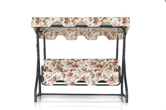 Erinöz Ruta 3 Kişilik Sabit Bahçe Balkon Teras Salıncağı - İngiliz gülü