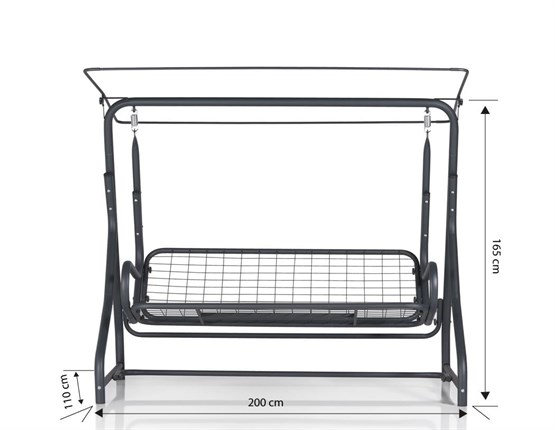 Erinöz Ruta 3 Kişilik Sabit Bahçe Balkon Teras Salıncağı - Ekru