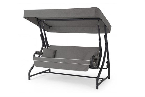 Erinöz Ruta 3 Kişilik Sabit Bahçe Balkon Teras Salıncağı - Kırçıllı Gri