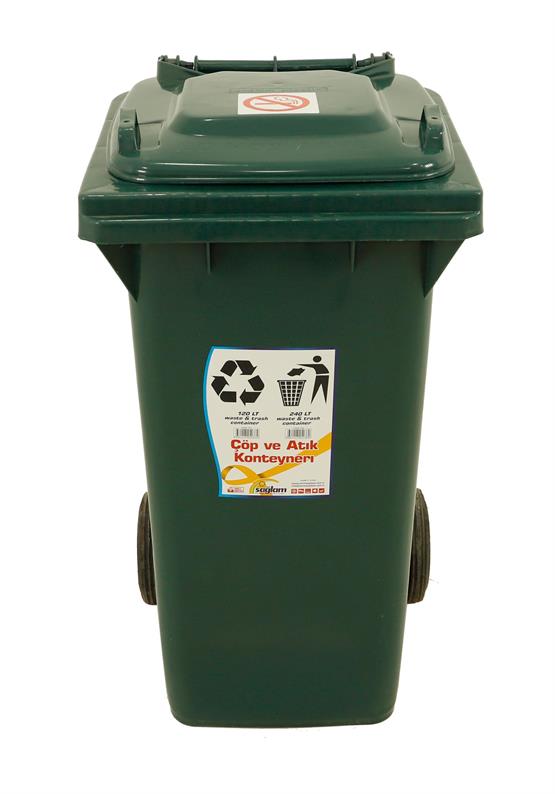 Sağlam Plastik Çöp ve Atık Konteyneri 240 Lt Tekerlekli Eko