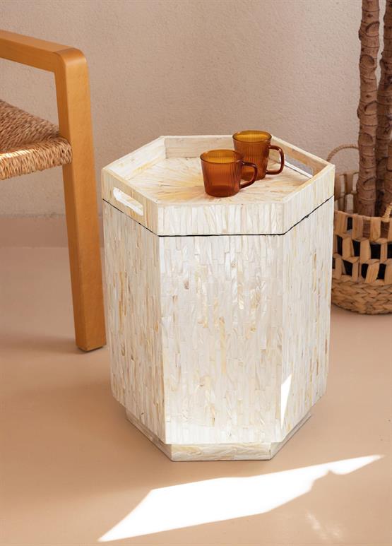 The Mia Sedef Tabure Yan Sehpa 38x33x47 cm TLC0131