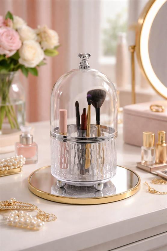 Şeffaf Makyaj Organizeri-360 Döner Makyaj Düzenleyici