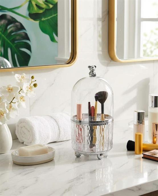 Şeffaf Makyaj Organizeri-360 Döner Makyaj Düzenleyici