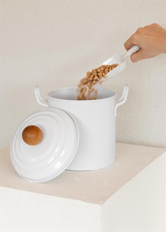 The Mia Stripe Bakliyat ve Deterjan Saklama Kabı Beyaz