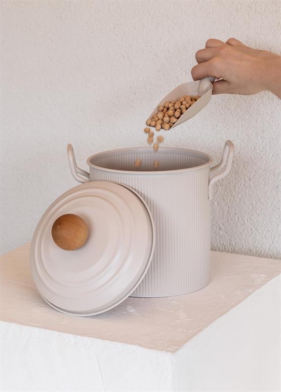 The Mia Stripe Bakliyat ve Deterjan Saklama Kabı Bej