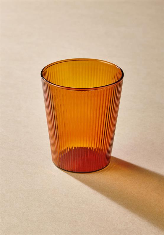 The Mia Striped Borosilikat Cam Bardak Amber 400 ml