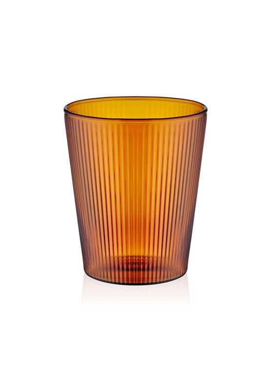 The Mia Striped Borosilikat Cam Bardak Amber 400 ml