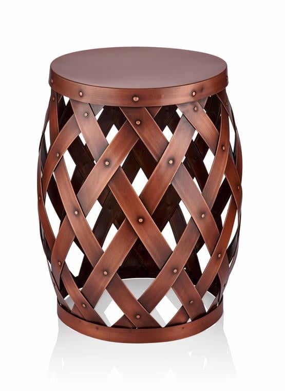 The Mia Tabure Yan Sehpa Bakır 50x35 cm