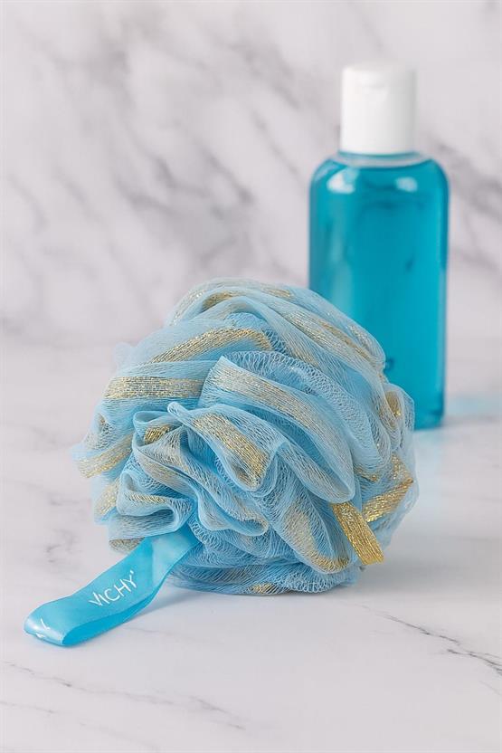 VICHY Simli Banyo Lifi Yoğun Köpük Etkili Duş Lifi Temizleyici, VCH-6575  MAVİ GOLD 60 gr