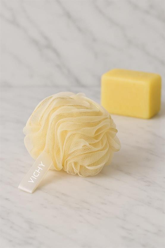 VICHY Simli Banyo Lifi Yoğun Köpük Etkili Duş ve Vücut Temizleme Lifi VCH-6575 SARI GOLD  60gr