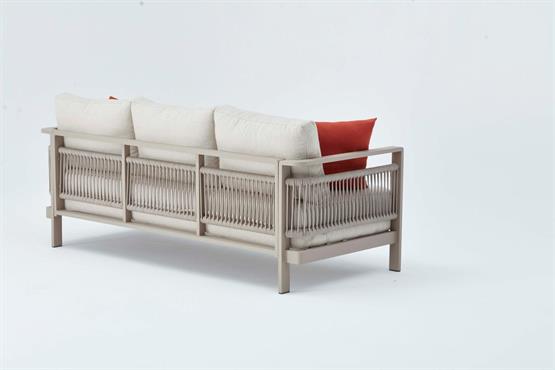 Erinöz Venedik Bahçe Balkon Üçlü Koltuk - Kum Rengi