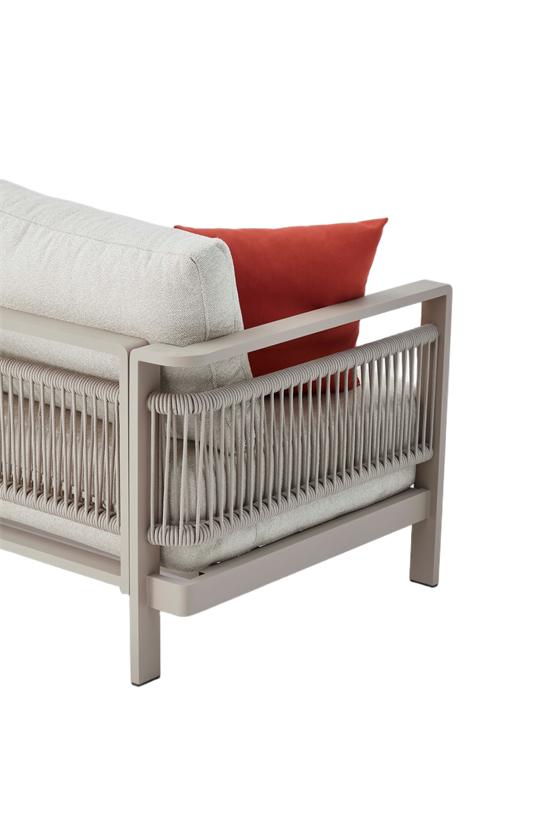 Erinöz Venedik Bahçe Balkon Üçlü Koltuk - Kum Rengi