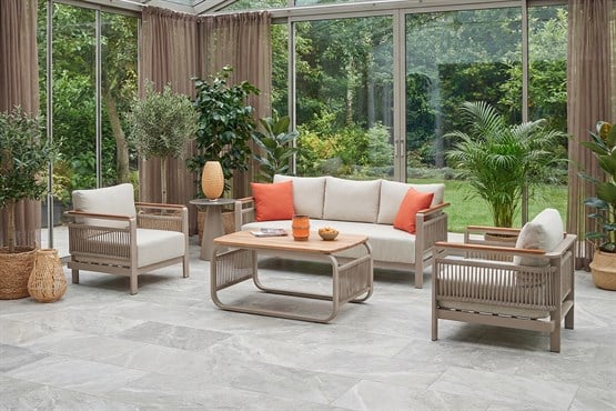 Erinöz Venedik Bahçe Balkon Oturma Grubu 3+1+1+Ahşap Sehpa