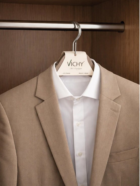 Vichy 5’Li  Çocuk Askısı 30 Cm – Bej Renk Dolap Düzenleyici VCH-7016