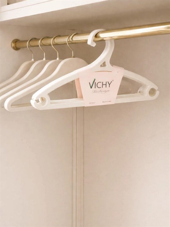 Vichy 5’Li Kaymaz Askı 41,8 Cm – Krem Renk Çok Amaçlı Elbise & Pantolon Askısı VCH-7019