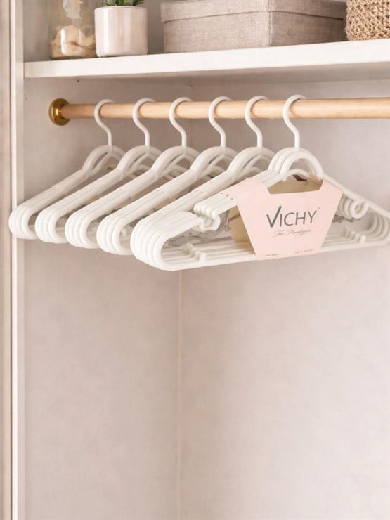 Vichy 5’Li Kaymaz Çok Amaçlı Askı 42,2 Cm – Krem Renk Elbise & Pantolon Askısı VCH-7018