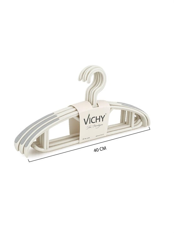 Vichy 5’Li Kaymaz Yüzeyli Askı 40 Cm – Krem Renk Elbise & Gömlek Askısı VCH-7024