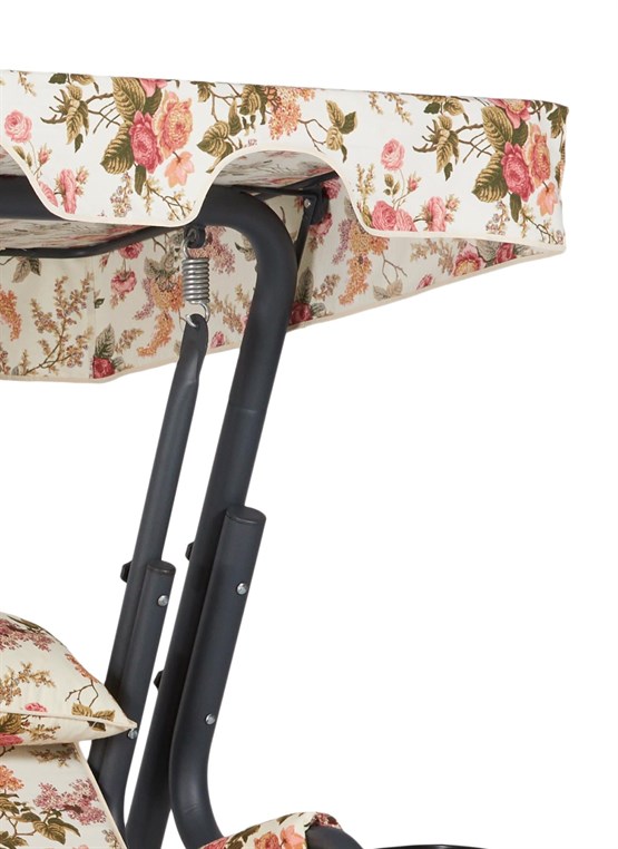 Erinöz Vitis 3 Kişilik Bahçe Balkon Teras Salıncağı - İngiliz Gülü