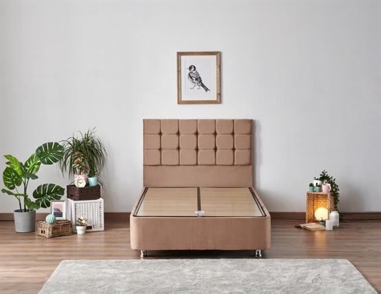 W. Cotton 120x200 cm Tek Kişilik Pedli Yatak Baza Başlık Takımı - Kumaş Baza, Başlık ve Yatak Seti