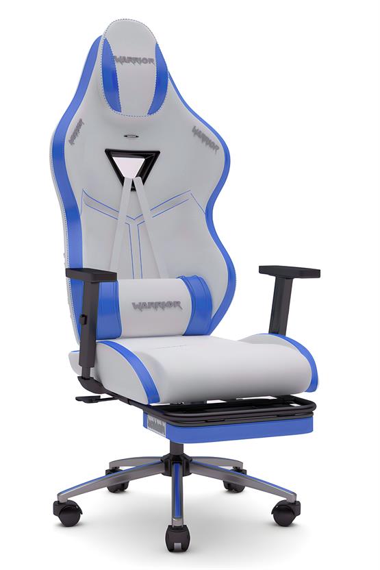 Warrior Aragorn Blanc Deri Oyuncu Koltuğu - Mavi - Ayak Uzatmalı Bilgisayar Sandalyesi 1698B0514
