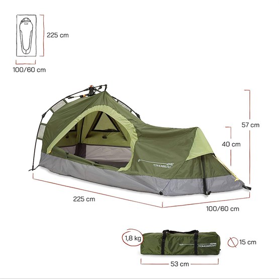 Where Tomorrow Dreieck Otomatik Çadır-YEŞİL