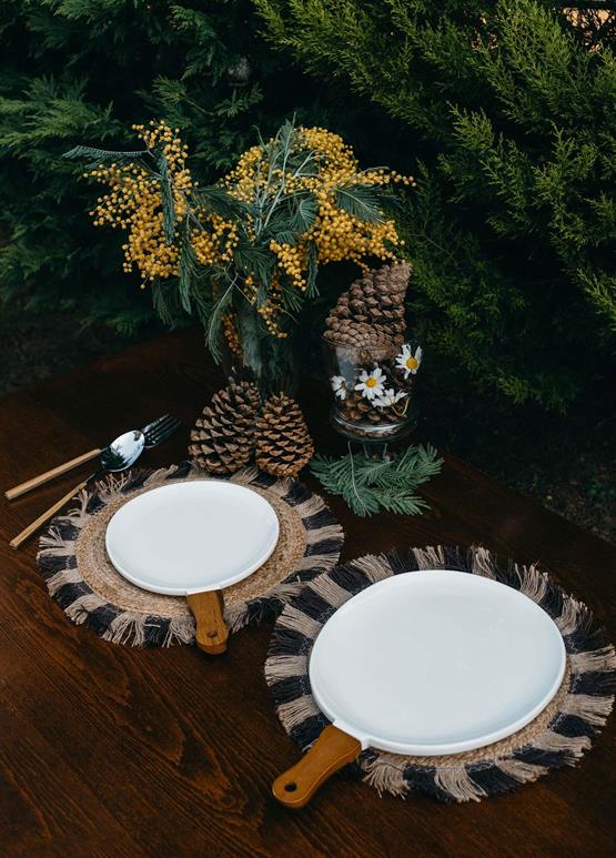 The Mia Woody Porselen Servis 34x21 cm