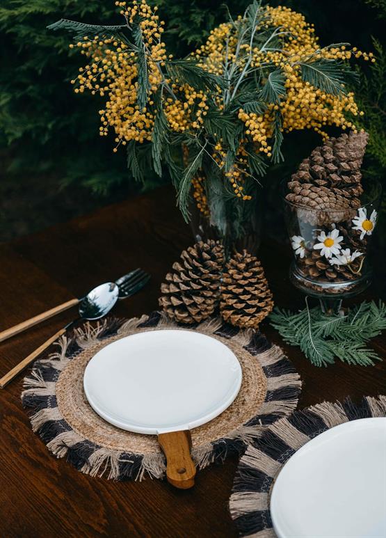 The Mia Woody Porselen Servis 34x21 cm