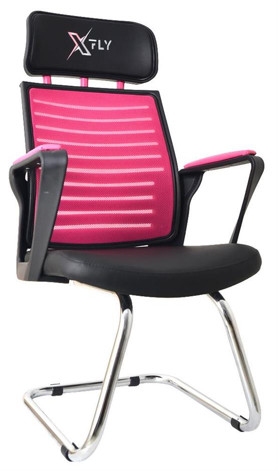 XFly Metal Ayaklı Oyuncu Koltuğu - Pembe File - 2400J0545