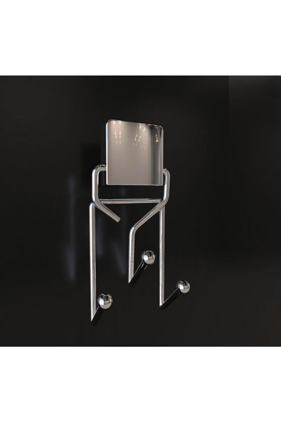 Yapışkanlı Lüks Banyo Havluluk Askılığı Üçlü Krom Metal Paslanmaz Havluluk DC477