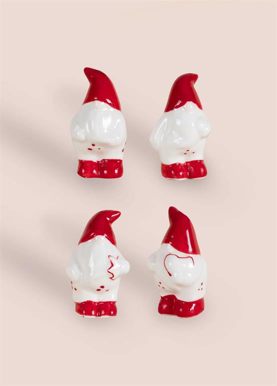 The Mia Yılbaşı Ağacı Süsü Şanş Cücesi 4lü Set 4x4x7 cm