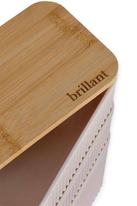 Brillant Zebra 3lü Bambu Kapaklı Lunch Box - 1 Lt 0,5 Lt 0,5 Lt - Saklama Kabı
