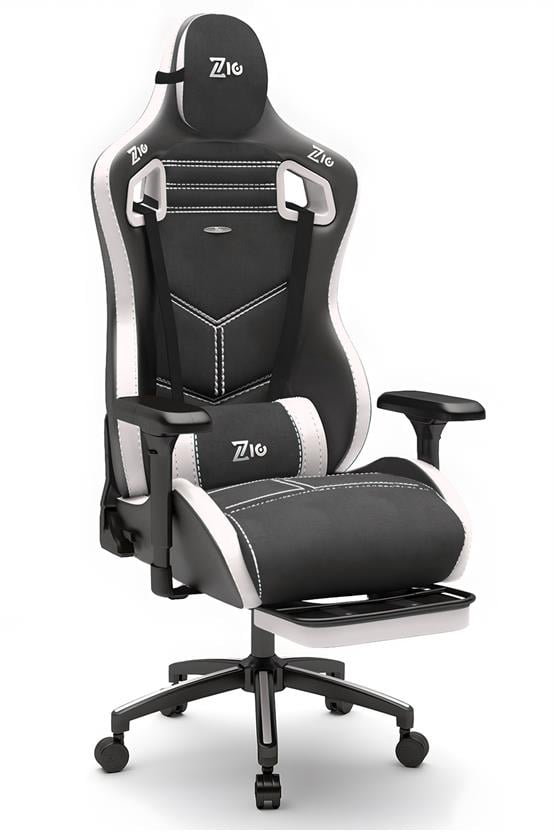 Zio Venom XL Profesyonel Oyuncu Koltuğu - Antrasit / Beyaz - Visco Oturak, 4D Kol, Ayak Uzatma