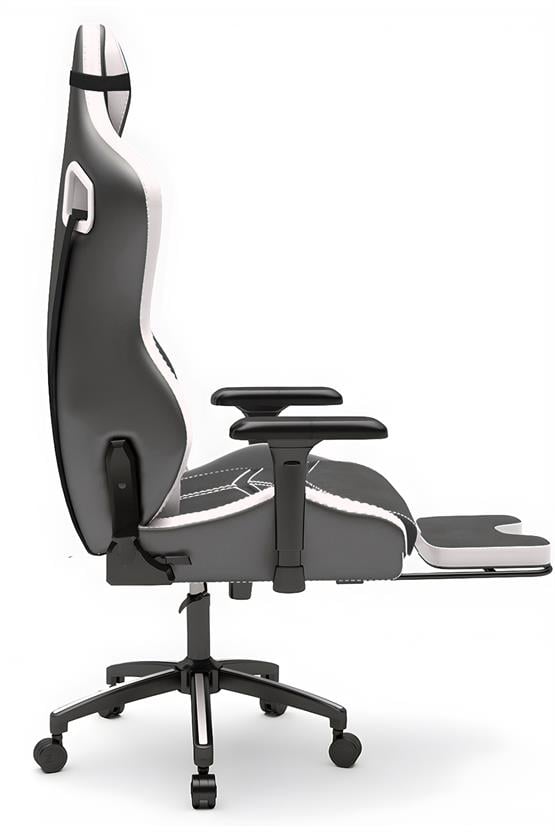 Zio Venom XL Profesyonel Oyuncu Koltuğu - Antrasit / Beyaz - Visco Oturak, 4D Kol, Ayak Uzatma