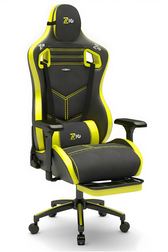 Zio Venom XL Profesyonel Oyuncu Koltuğu - Antrasit / Sarı - Visco Oturak, 4D Kol, Ayak Uzatma