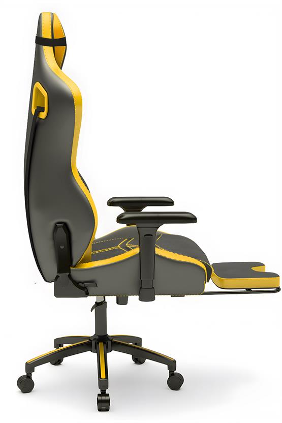 Zio Venom XL Profesyonel Oyuncu Koltuğu - Antrasit / Hardal - Visco Oturak, 4D Kol, Ayak Uzatma