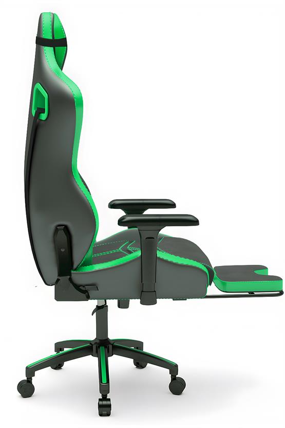 Zio Venom XL Profesyonel Oyuncu Koltuğu - Antrasit / Yeşil - Visco Oturak, 4D Kol, Ayak Uzatma