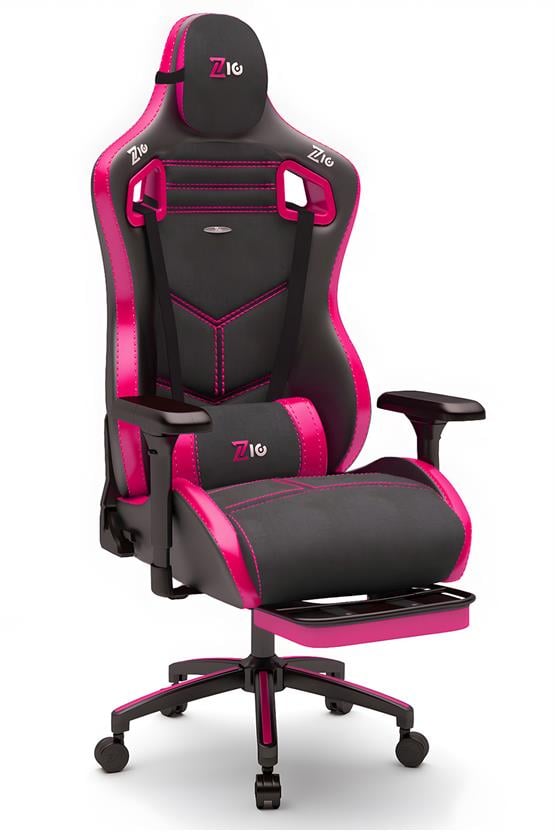 Zio Venom XL Profesyonel Oyuncu Koltuğu - Antrasit / Pembe - Visco Oturak, 4D Kol, Ayak Uzatma