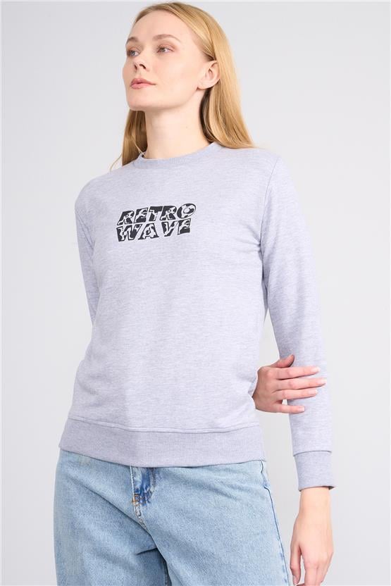 Aksoy K26 24K114 Grımelanj Kadın Regular Fıt O Yaka 2 Ip Sweat
