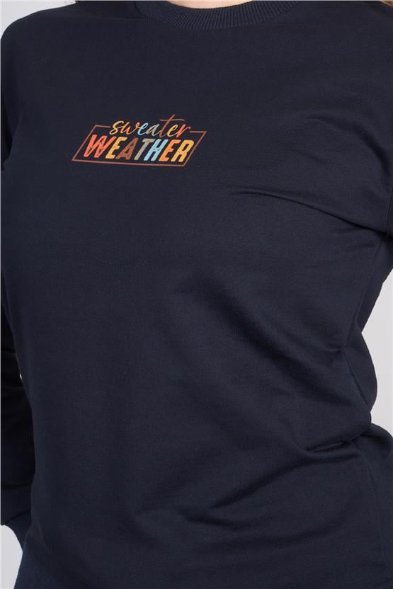 Aksoy K26 24K114 Lacı Kadın Regular Fıt O Yaka 2 Ip Sweat