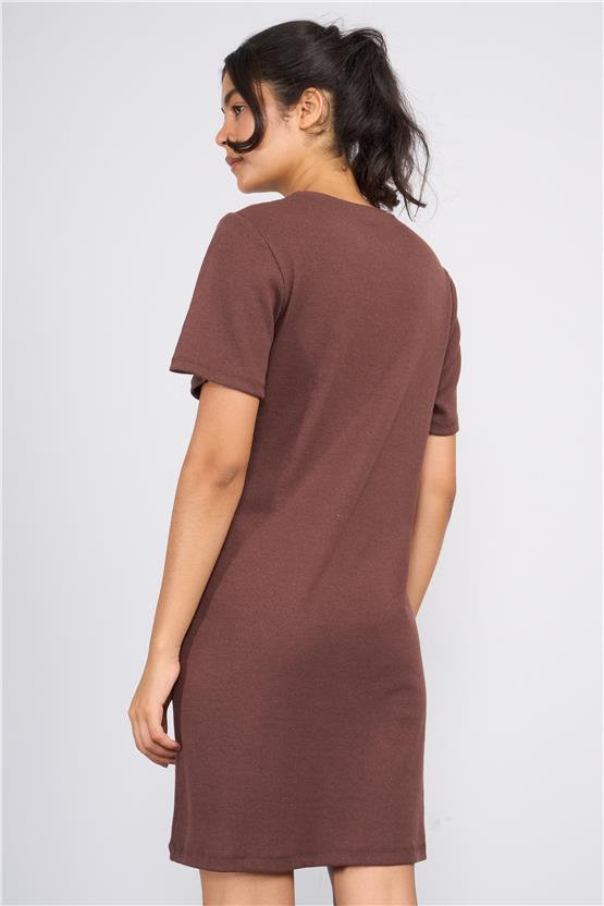 Aksoy Y25 600-06 Kahve Kadın Kaskorse Elbıse