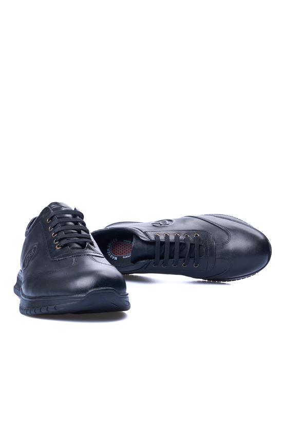 Ali Usta 2034 Siyah Erkek Deri Casual Ayakkabı