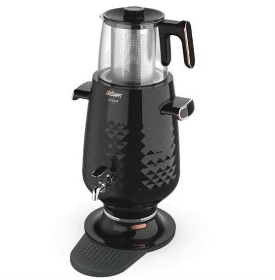 Arzum AR3083 Ehlikeyf Siyah 2200 W Cam Demlikli Semaver