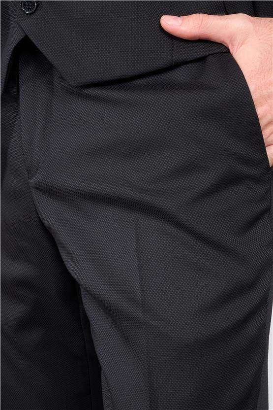 Atlıhan Lagos Siyah Erkek Polyviskon Slim Fit Yelekli Takım