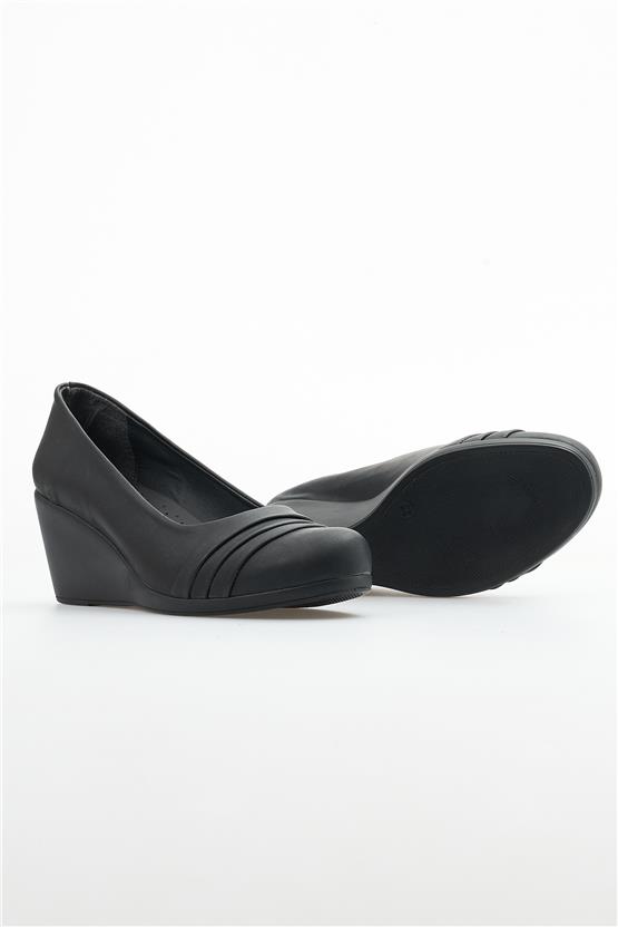Ayakdaş 5366 781 Siyah Kadın Klasik Klasik Deri Ayakkabı