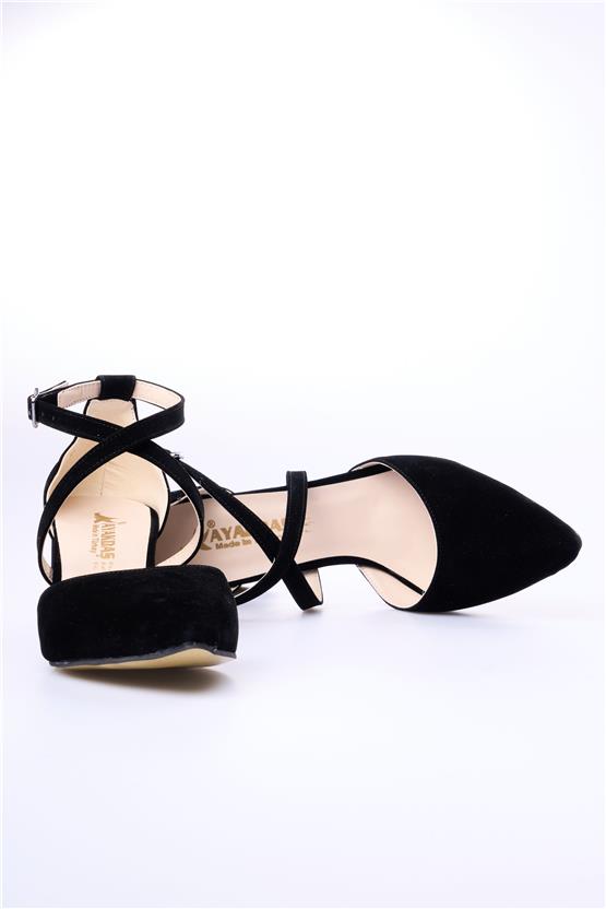 Ayakdaş A10 Siyah Süet Kadın Ayakkabı