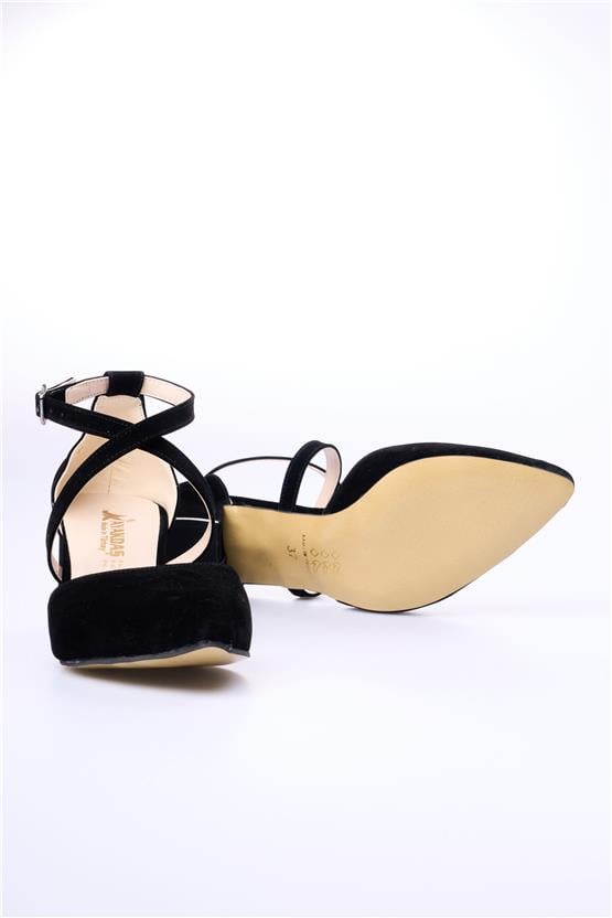 Ayakdaş A10 Siyah Süet Kadın Ayakkabı