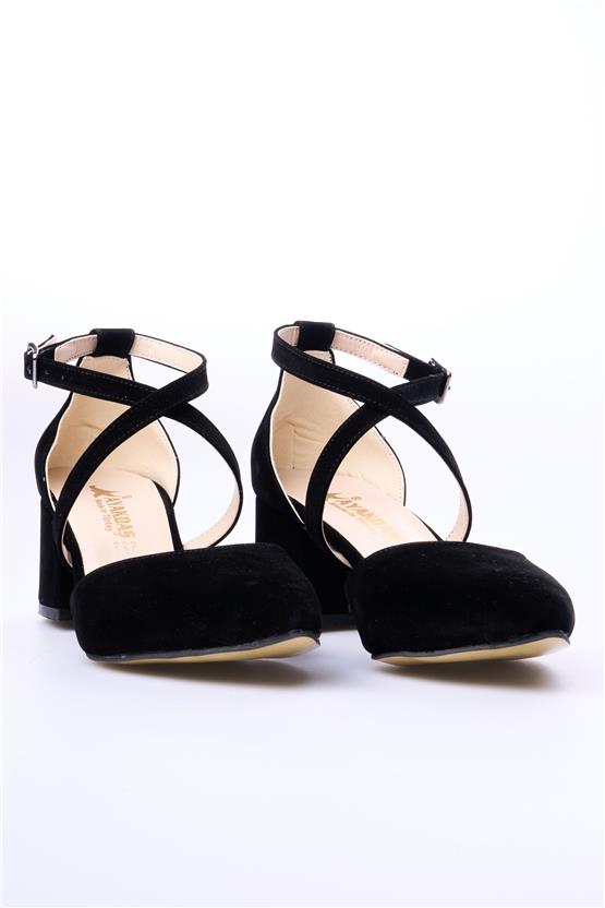 Ayakdaş A10 Siyah Süet Kadın Ayakkabı