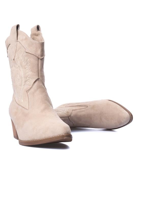 Ayakdaş Kovboy 8888 Bej Süet Kadın Bot
