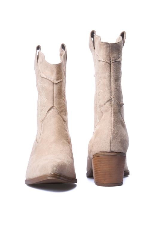 Ayakdaş Kovboy 8888 Bej Süet Kadın Bot